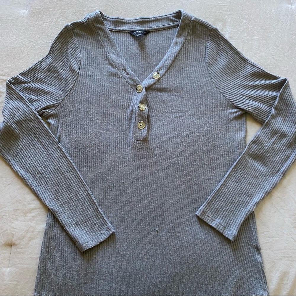 Long Sleeve Ribbed Henley